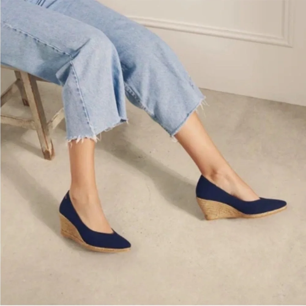 “VISCATA” Roses Canvas Espadrille Wedges